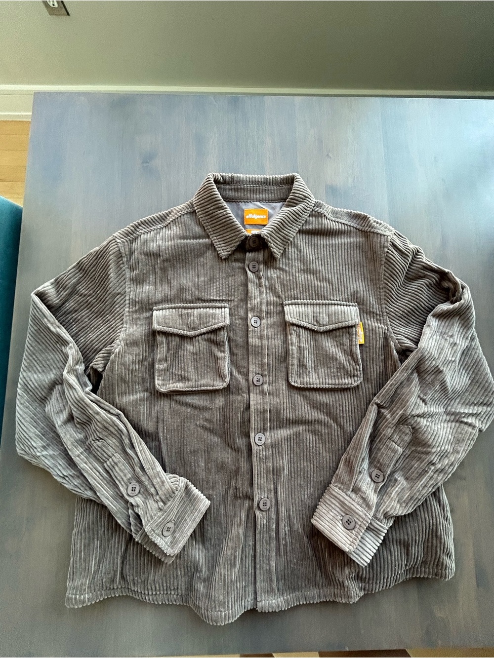 effulgence Brown Corduroy Button-Up Shirt Jacket